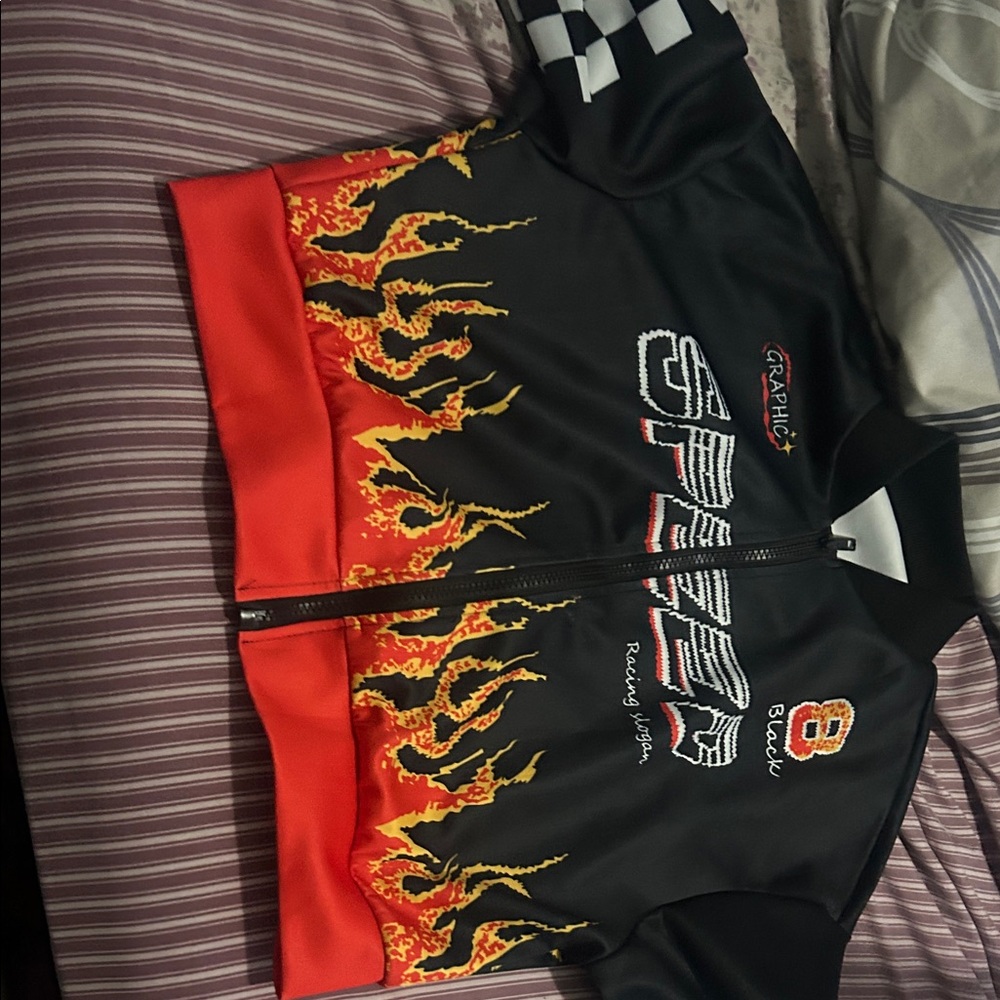 SHEIN Black and Red Racing Jacket